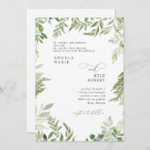 Invitation Eucalyptus d'aquarelle moderne Les deux ensembles (Devant / Derrière)