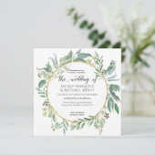Invitation Eucalyptus de bois gris rustique Aquarelle (Debout devant)