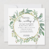 Invitation Eucalyptus de bois gris rustique Aquarelle (Devant)