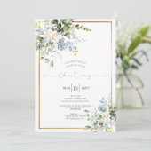 Invitation Eucalyptus de la gomme bleue à l'aquarelle russe (Debout devant)