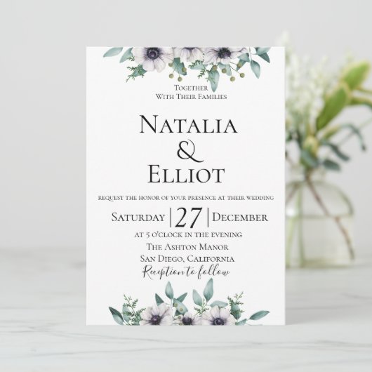 Invitation Eucalyptus de l'anémone (Debout devant)