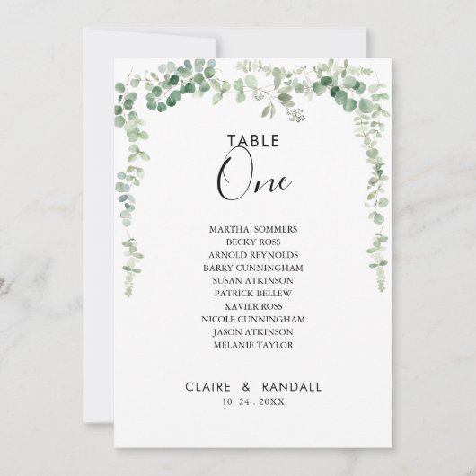 Invitation Eucalyptus de printemps Tableau Numéro 1 Tableau d (Devant)