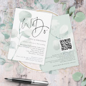 Invitation Eucalyptus de Sage moderne Nous faisons QR Code Ma