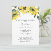 Invitation Eucalyptus de tournesol Elegant Mariage d'aquarell (Debout devant)
