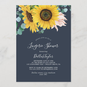 Invitation Eucalyptus de tournesol russe   Marine Lingerie Do