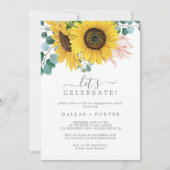 Invitation Eucalyptus de tournesol rustique Célébrons (Devant)