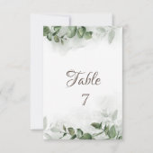 Invitation Eucalyptus de verdure à l'aquarelle sur table (Devant)