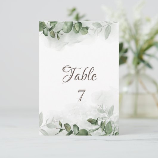 Invitation Eucalyptus de verdure à l'aquarelle Table (Debout devant)