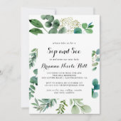 Invitation Eucalyptus de verdure Calligraphie Sip and See (Devant)