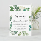 Invitation Eucalyptus de verdure Calligraphie Sip and See (Debout devant)