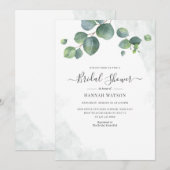 Invitation Eucalyptus de verdure Fête de mariage Florale (Devant / Derrière)