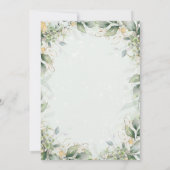 Invitation Eucalyptus de verdure feuilles dorées Mariage élég (Dos)