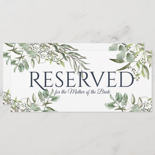 Invitation Eucalyptus de verdure réservé (Devant / Derrière)