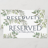 Invitation Eucalyptus de verdure réservée (Devant / Derrière)