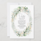 Invitation Eucalyptus d'or Fête des mariées Boho Wreath (Devant)