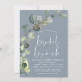 Invitation Eucalyptus Dusty Blue Bridal Brunch Douche (Devant)