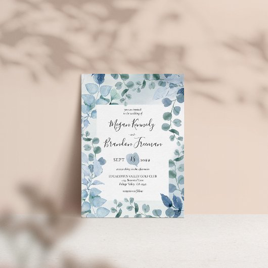 Invitation Eucalyptus Dusty Mariage de feuillage