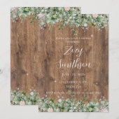 Invitation Eucalyptus Dusty Rose Bridal Shower | Greenery (Devant / Derrière)