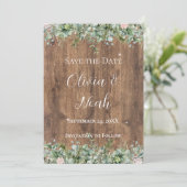 Invitation Eucalyptus Dusty Rose Save the Date | Végétalisati (Debout devant)