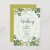 Invitation Eucalyptus élégant en vert et or mariage Invit (Devant / Derrière)