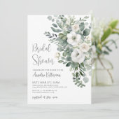 Invitation Eucalyptus Elegant Floral Bridal Shower (Debout devant)