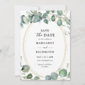 Invitation Eucalyptus Élégant Mariage Verdoyant Enregistrer L (Devant)