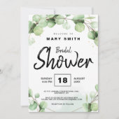 Invitation Eucalyptus Élégant Rustique Fête des mariées simpl (Devant)