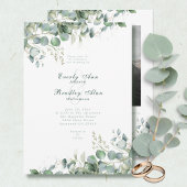 Invitation Eucalyptus Emerald Sage Aquarelle couleur QR Code