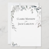 Invitation Eucalyptus en argent Mariage 2 (Dos)