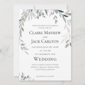Invitation Eucalyptus en argent Mariage 2 (Devant)
