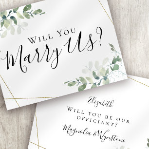 Invitation Eucalyptus Épousez-Nous Serez-Vous Notre Célébrant