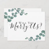 Invitation Eucalyptus Épousez-Nous Serez-Vous Notre Invi Offi (Devant / Derrière)