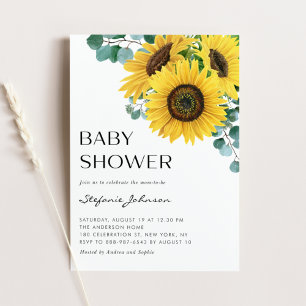 Invitation Eucalyptus et Baby shower de tournesol