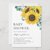 Invitation Eucalyptus et Baby shower de tournesol (Devant)