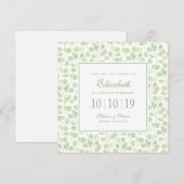 Invitation Eucalyptus et branches en argent - Bridesmaid (Devant / Derrière)