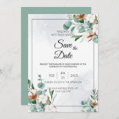 Invitation Eucalyptus et Coton Bliss (Devant / Derrière)