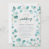 Invitation Eucalyptus et Mariage de marbre (Devant)