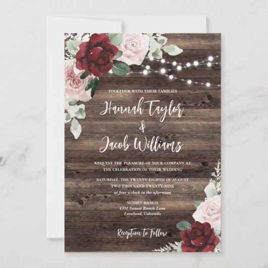 Invitation Eucalyptus et Mariage rustique Bourgogne (Devant)