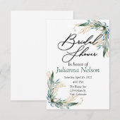 Invitation eucalyptus et or (Devant / Derrière)