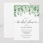Invitation Eucalyptus et verdure nuptiale douche (Devant / Derrière)