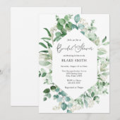 Invitation Eucalyptus et verdure nuptiale douche (Devant / Derrière)