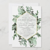 Invitation Eucalyptus et verdure Shower de Couple aquarelle (Devant)