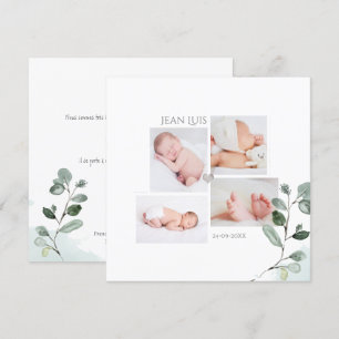 Invitation Eucalyptus Faire partie de Naissance Garçon