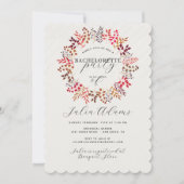 Invitation Eucalyptus Fall Leaf Wreath Bacheloration Party (Devant)