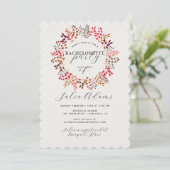 Invitation Eucalyptus Fall Leaf Wreath Bacheloration Party (Debout devant)
