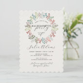Invitation Eucalyptus Fall Leaf Wreath Bacheloration Party (Debout devant)