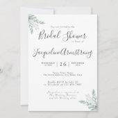 Invitation Eucalyptus Fête des mariées aquarelle (Devant)