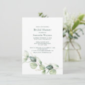 Invitation Eucalyptus Fête des mariées botanique verte (Debout devant)