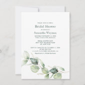 Invitation Eucalyptus Fête des mariées botanique verte (Devant)