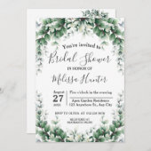 Invitation Eucalyptus Fête des mariées de feuillage de couron (Devant / Derrière)